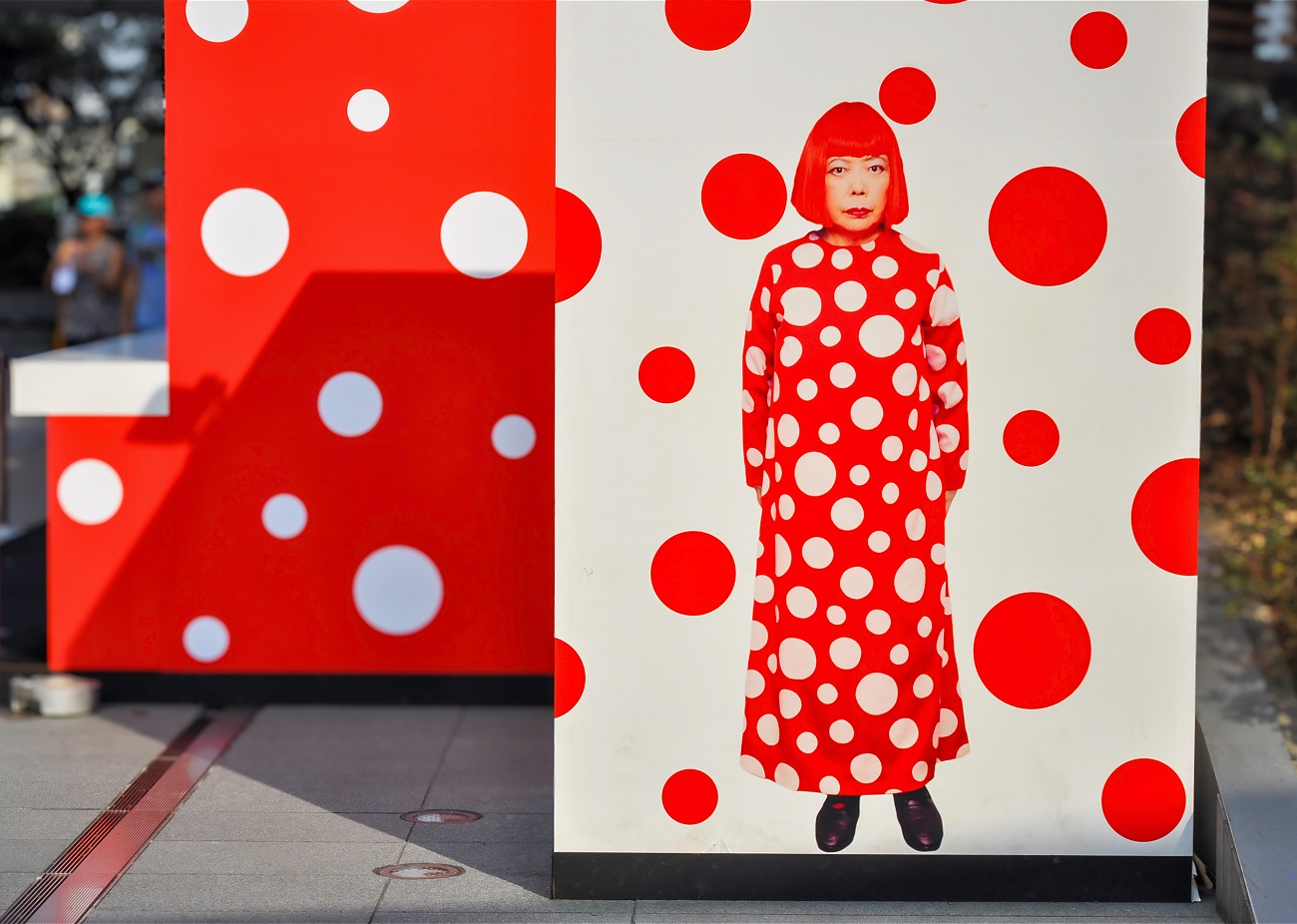 08 08 2013,,tokyo,,japan:,image,of,yayoi,kusama,wearing,her,iconic