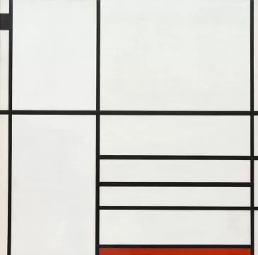 mondrian composition in white, black, and red paris, 1936