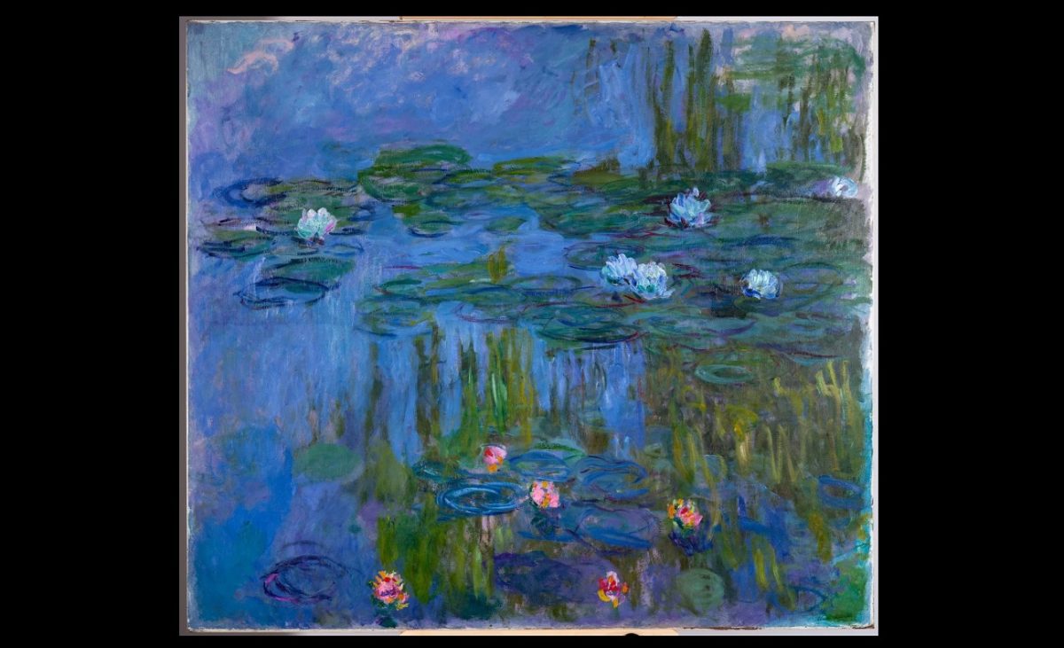 pam, claude monet, waterlilies, restaurat