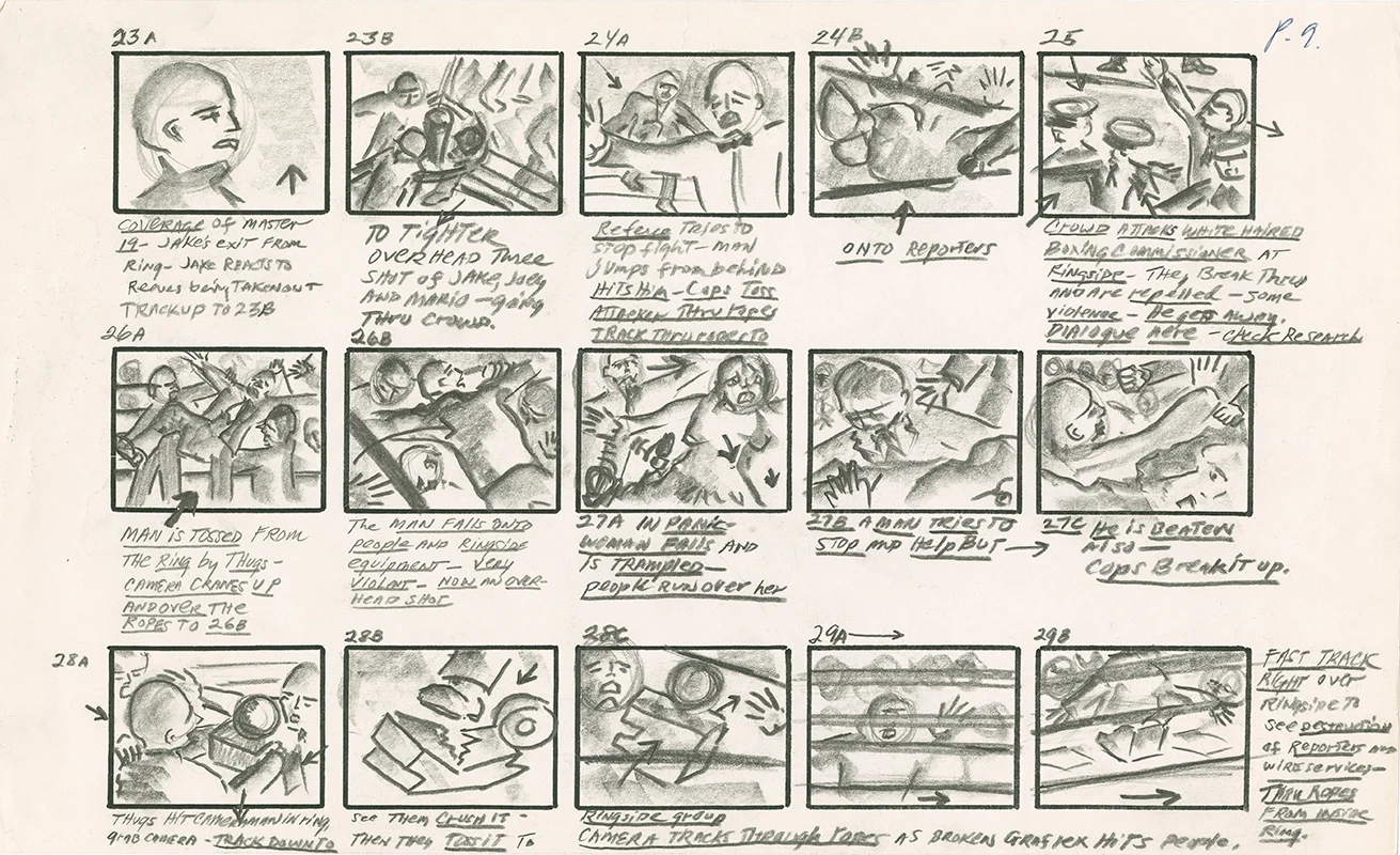 storyboard raging bull, martin scorsese