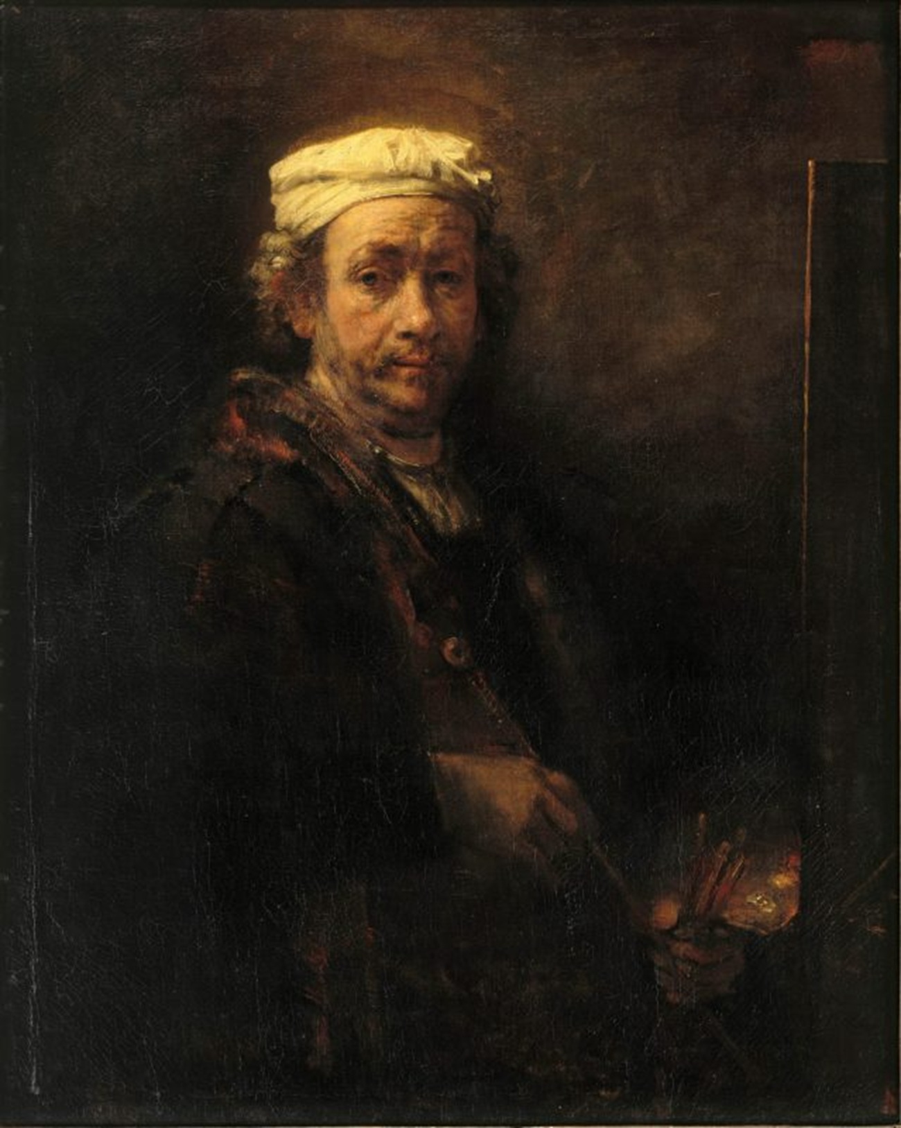 rembrandt autoportrait au chevalet 1660 musee du louvre © grandpalaisrmn musee du louvre herve lewandowski 639x800