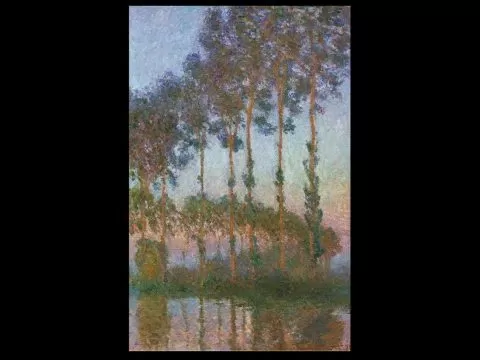 claude monet peupliers au bord de lepte crepuscule