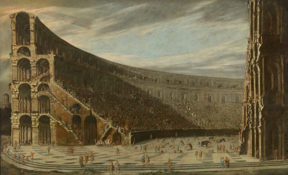 perspectiva de un amfiteatro romano, museo del prado