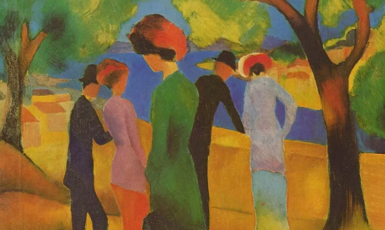 femeie in jacheta verde (1913), macke