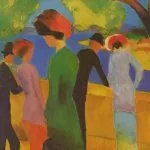 femeie in jacheta verde (1913), macke