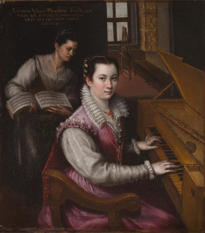 fontana, self portrait at the virginal, 1577. © accademia nazionale di san luca, roma. foto mauro coen
