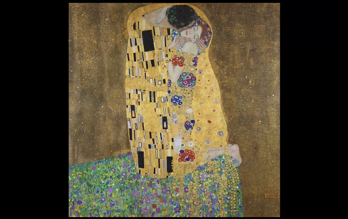 gustav klimt, sarutul der kuss (liebespaar), foto belvedere, wien