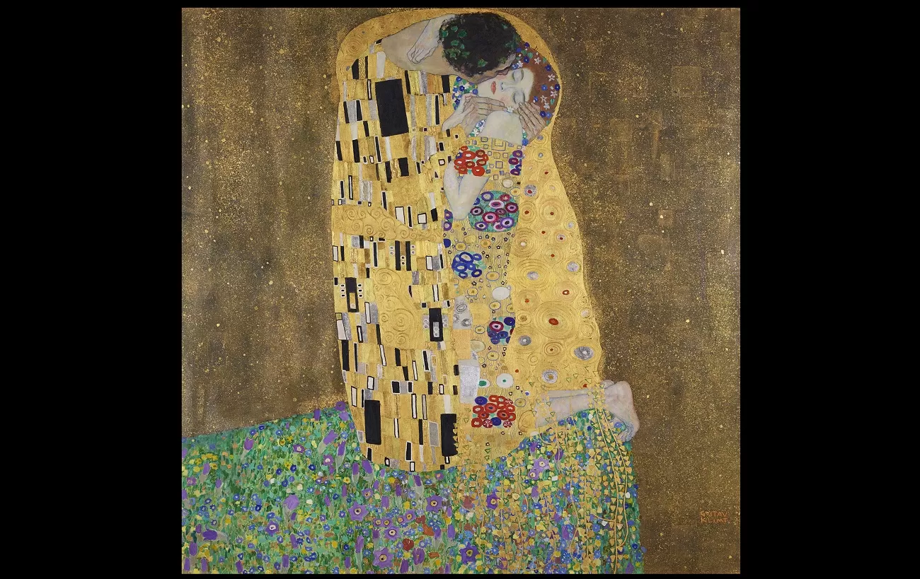 gustav klimt, sarutul der kuss (liebespaar), foto belvedere, wien