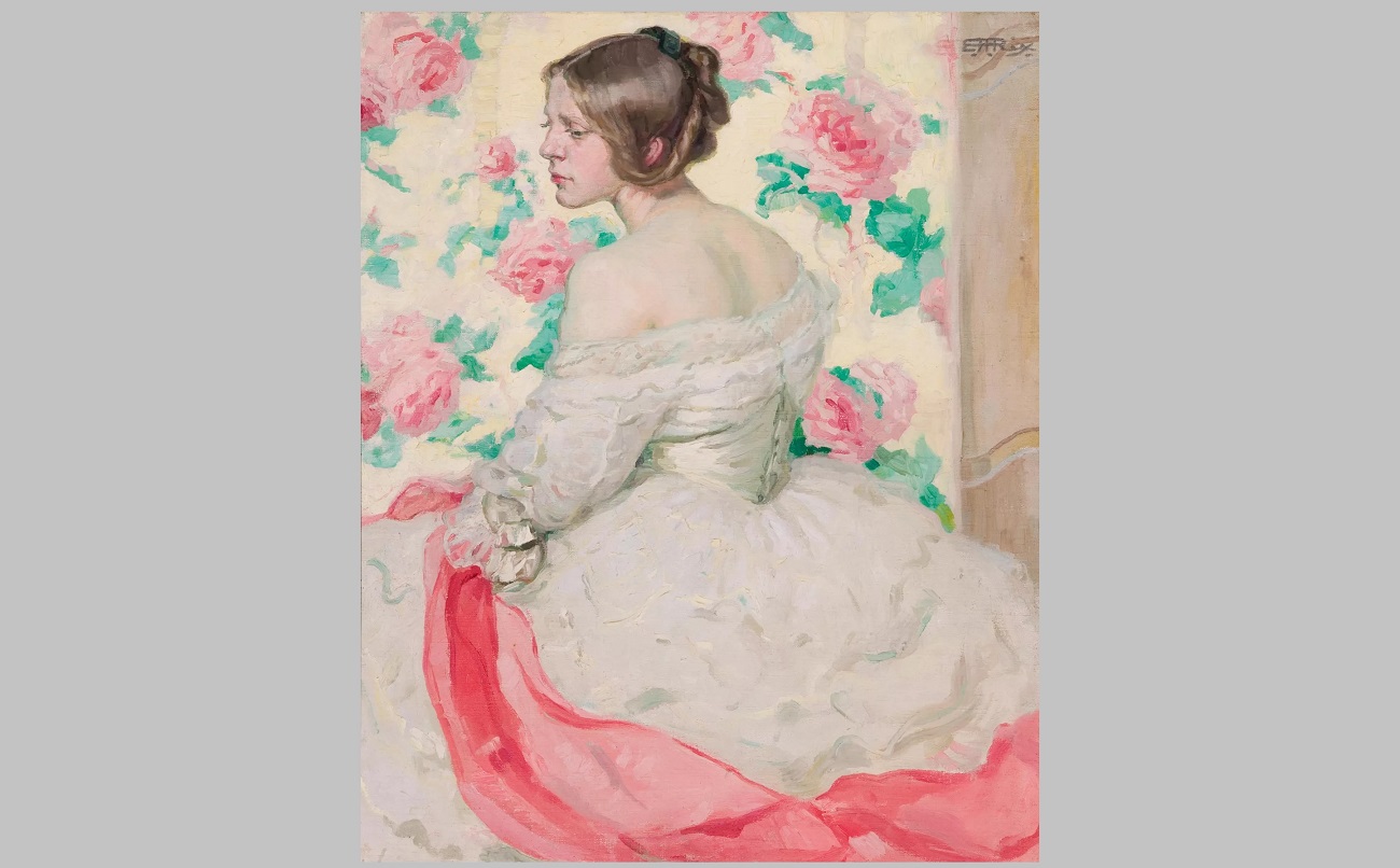hilda rix nicholas, the pink scarf, 1913