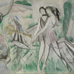 marie laurencin, le bal élégant (the elegant ball) or la danse à la campagne (the country dance) (1913). musée marie laurencin, tokyo