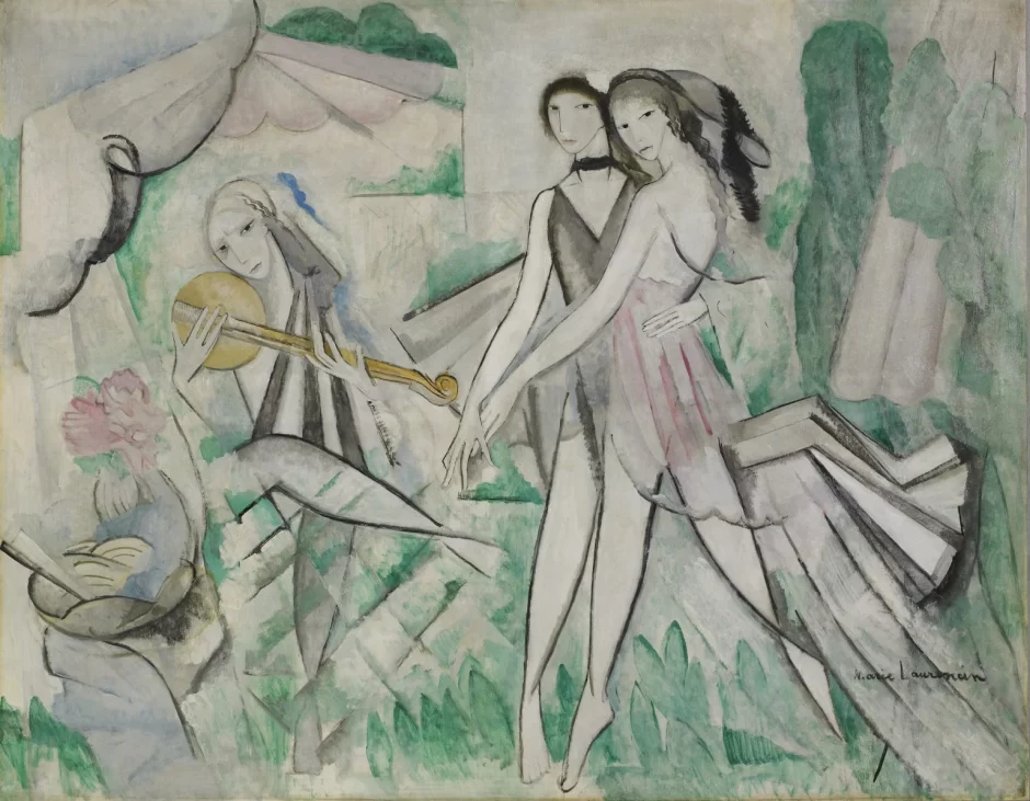 marie laurencin, le bal élégant (the elegant ball) or la danse à la campagne (the country dance) (1913). musée marie laurencin, tokyo