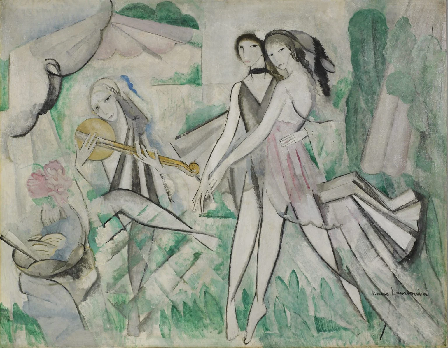 marie laurencin, le bal élégant (the elegant ball) or la danse à la campagne (the country dance) (1913). musée marie laurencin, tokyo