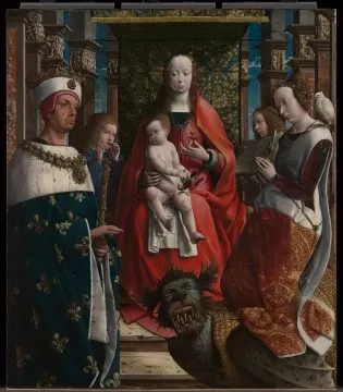 the virgin and child with saints louis and margaret, national gallery