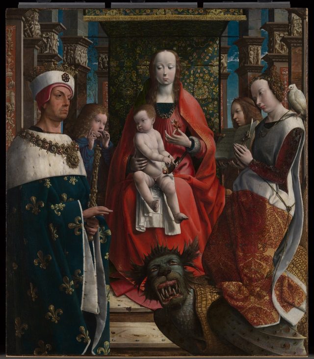 the virgin and child with saints louis and margaret, national gallery