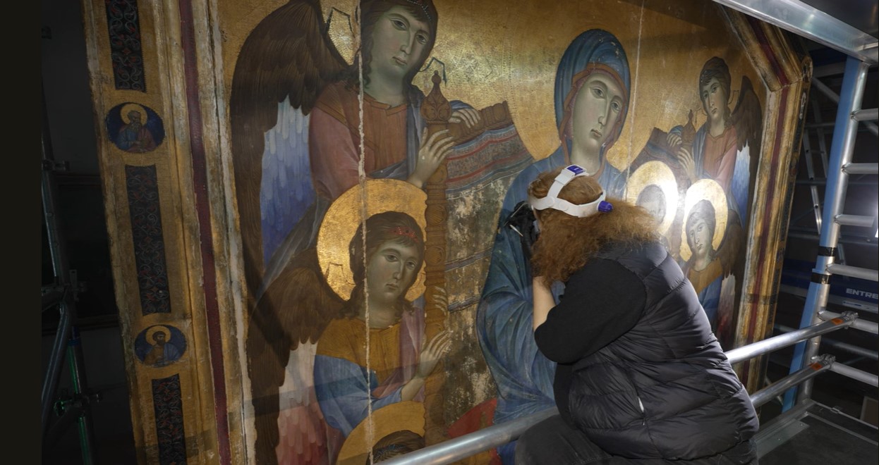 maesta, cimabue, restaurare, captura video