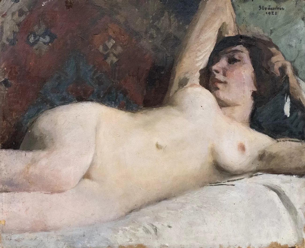 nud culcat, ipolit strâmbu, alis