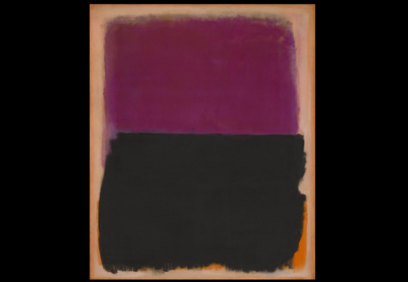 no. 4 (two dominants) [orange, plum, black] , rothko