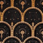 art,deco,style,european,door,with,gold,colored,fish,scale