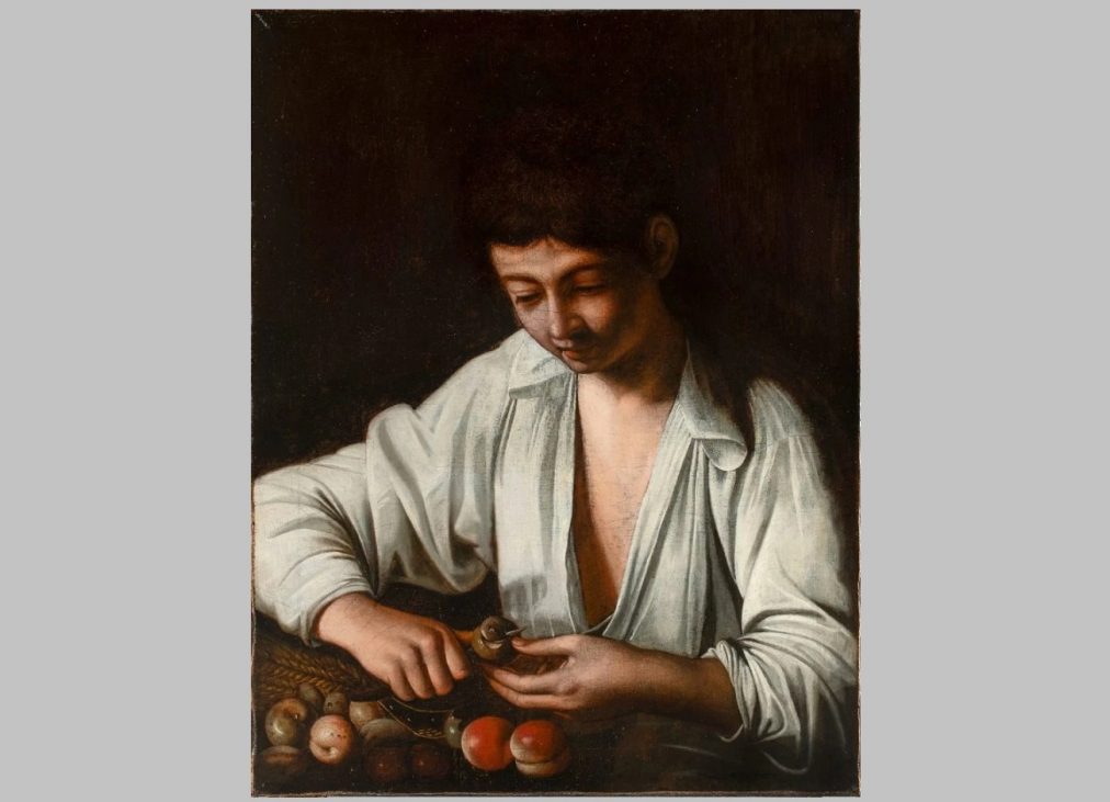 caravaggio, boy peeling fruit, gianni papi