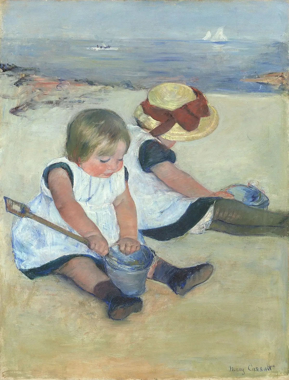 mary cassatt, children playing on the beach, 1884