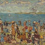 maurice brazil prendergast beach scene, 1910 1913