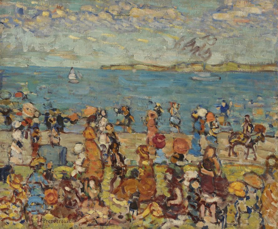 maurice brazil prendergast beach scene, 1910 1913