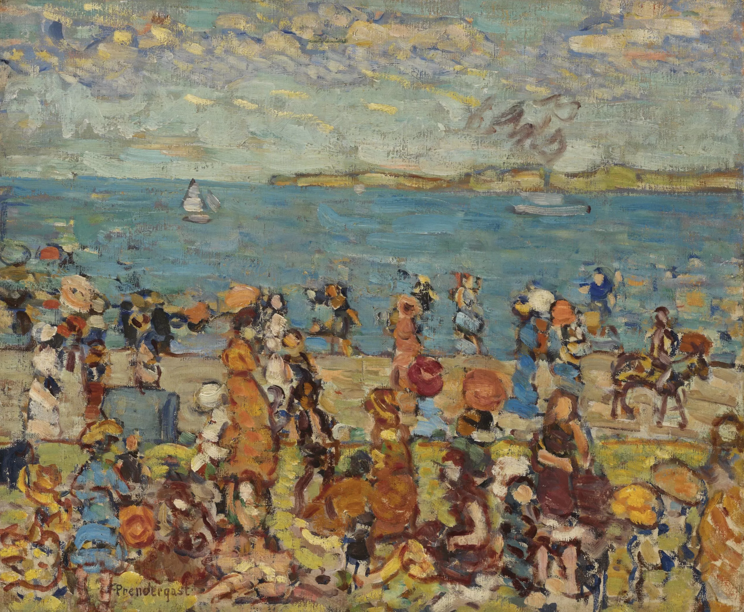 maurice brazil prendergast beach scene, 1910 1913