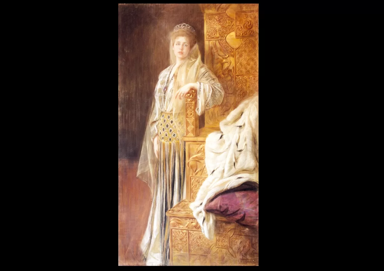 portretul reginei maria în costum național (1901), albertine rupprecht
