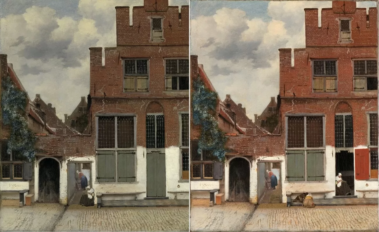 the little street, vermeer cercetare initial. după modificari