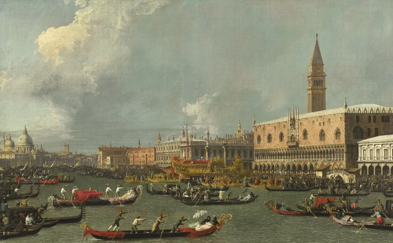 venice, the return of the bucintoro on ascension day, canaletto