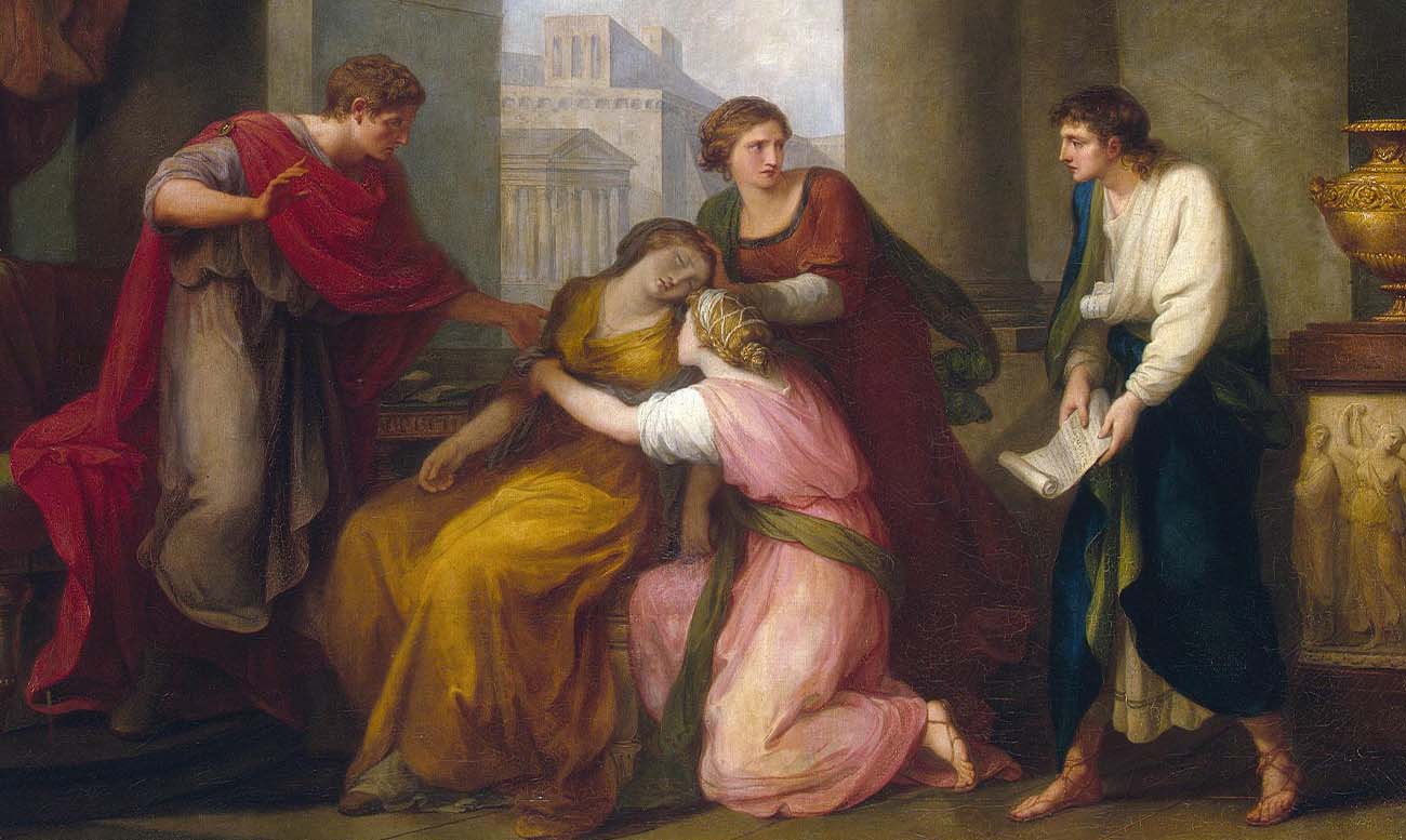 vergiliu citind eneida in fata lui augustus si octaviei angelica kauffman 