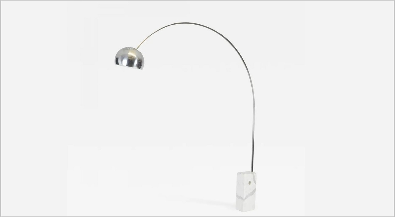 © arco lamp by flos; achille și pier giacomo castiglioni