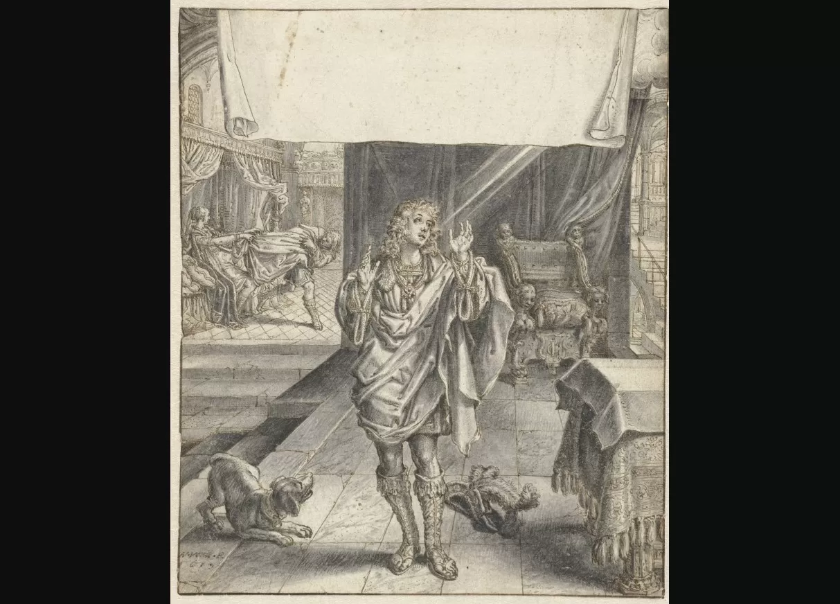 adriaen van de venne design pentru gravura title page of jacob cats self stryt (1619)