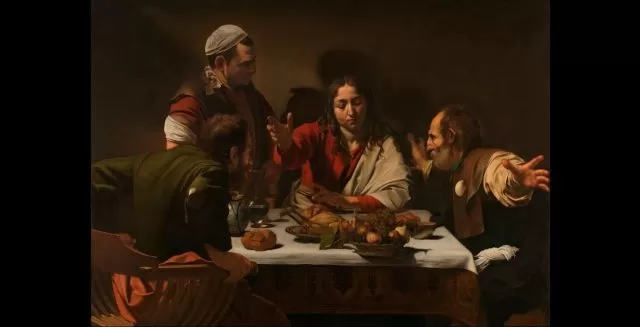 caravaggio, souper à emmaüs, 1601