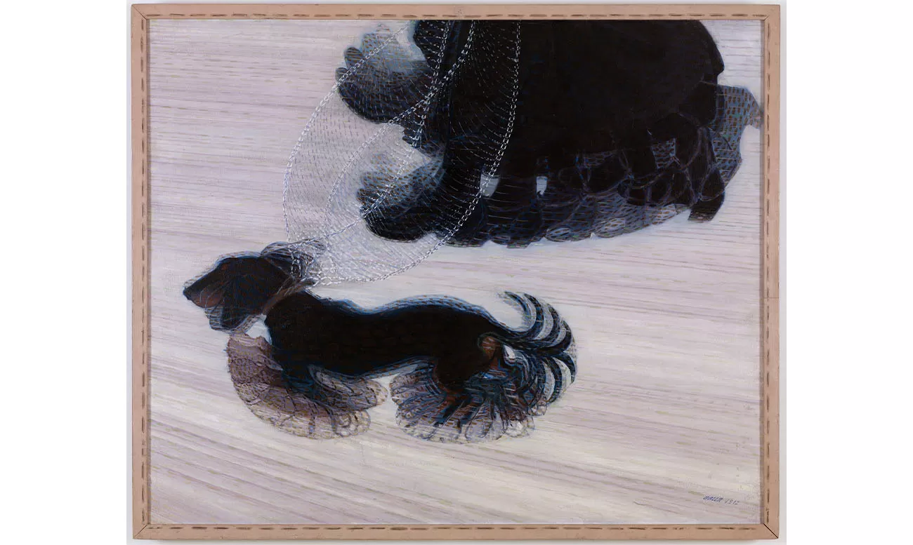 dinamismul unui caine in lesa, giacomo balla