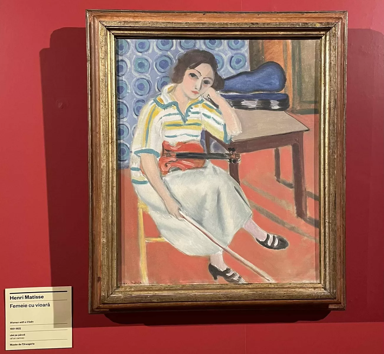 henri matisse femeie cu vioară, 1921 1922, curatorial