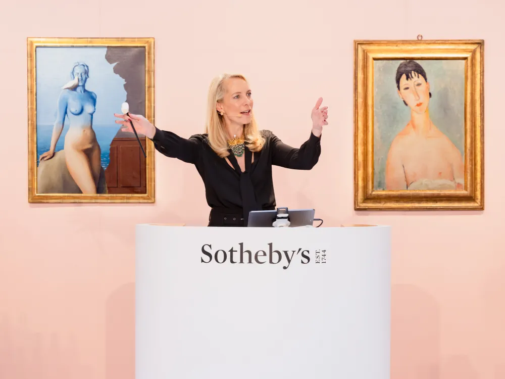 auctioneer aurelie vandevoorde, magritte, modigliani, thomas ledoux, sothebys