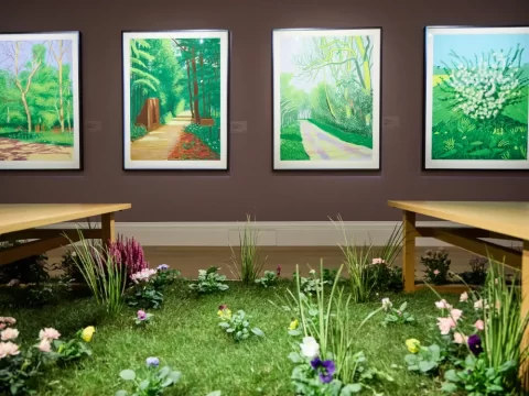 david hockney the arrival of spring in woldgate east yorkshire in 2011, sothebys