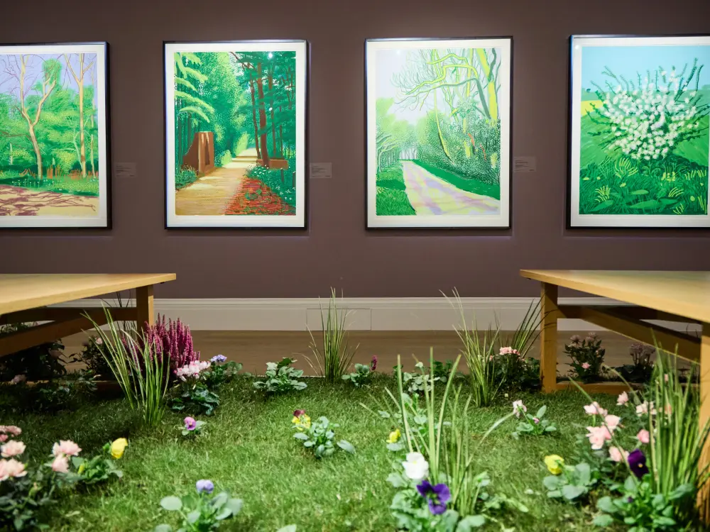 david hockney the arrival of spring in woldgate east yorkshire in 2011, sothebys