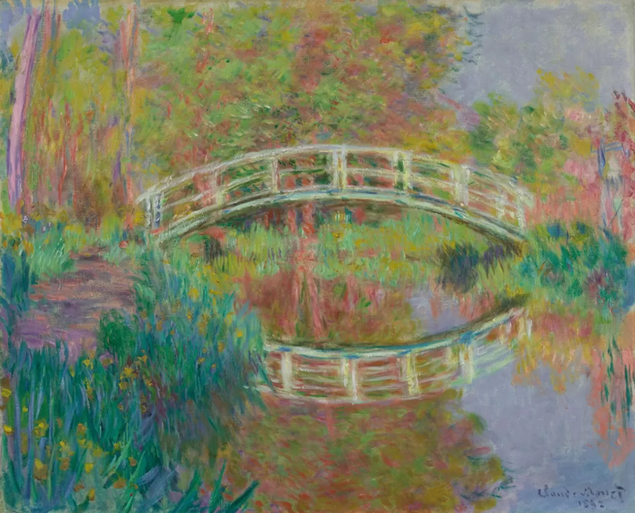 monet, japanese footbridge, giverny, 1885