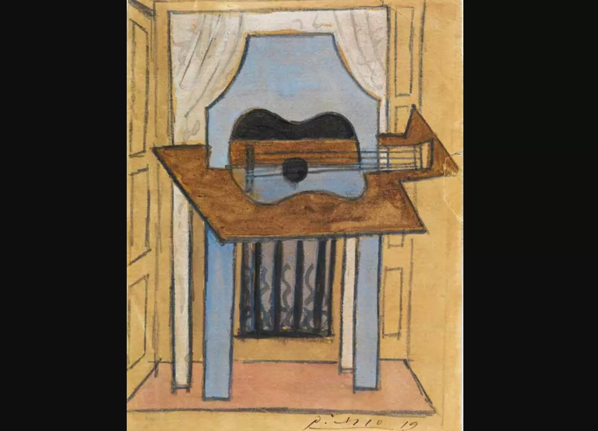 natura moarta cu chitara, pablo picasso 1919