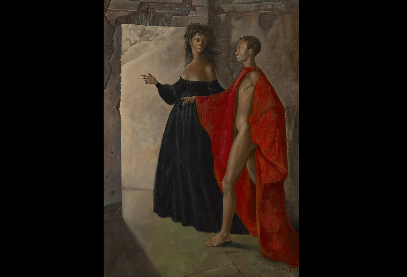 leonor fini, dans la tour (autoportrait avec constantin jeleński), 1952