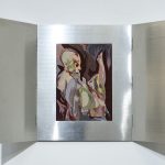 cristina chirila, cutia, relicvar afectiv desimbodiment, broderie textila, cutie din aluminiu, 60 x 97 cm, 2025