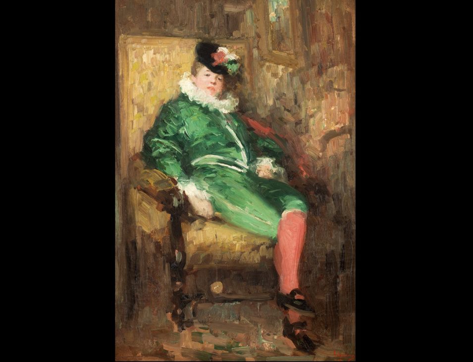 costum verde de bal (colombina în verde), nicolae grigorescu