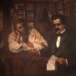 eminescu și creangă, octav băncilă, 1920 muzeul național al literaturii române, iași