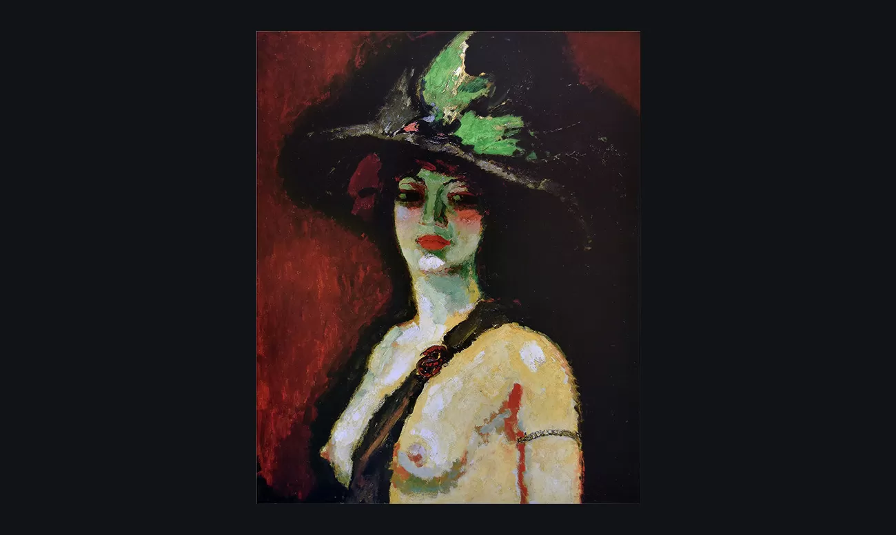 femme au grand chapeau, kees van dongen