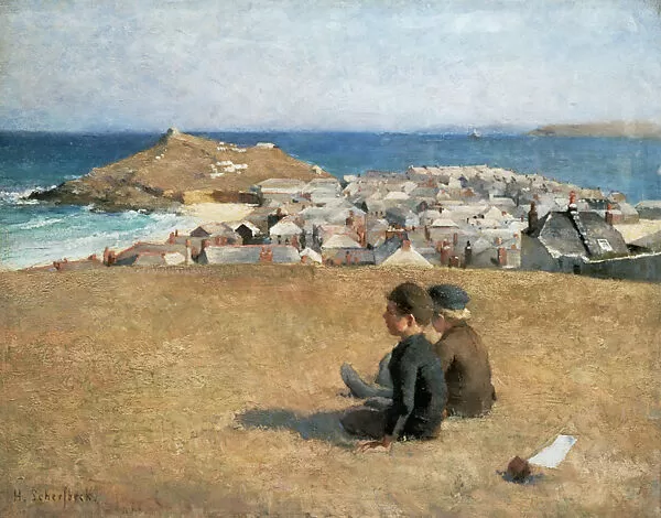 helene schjerfbeck, view of st ives, 1887