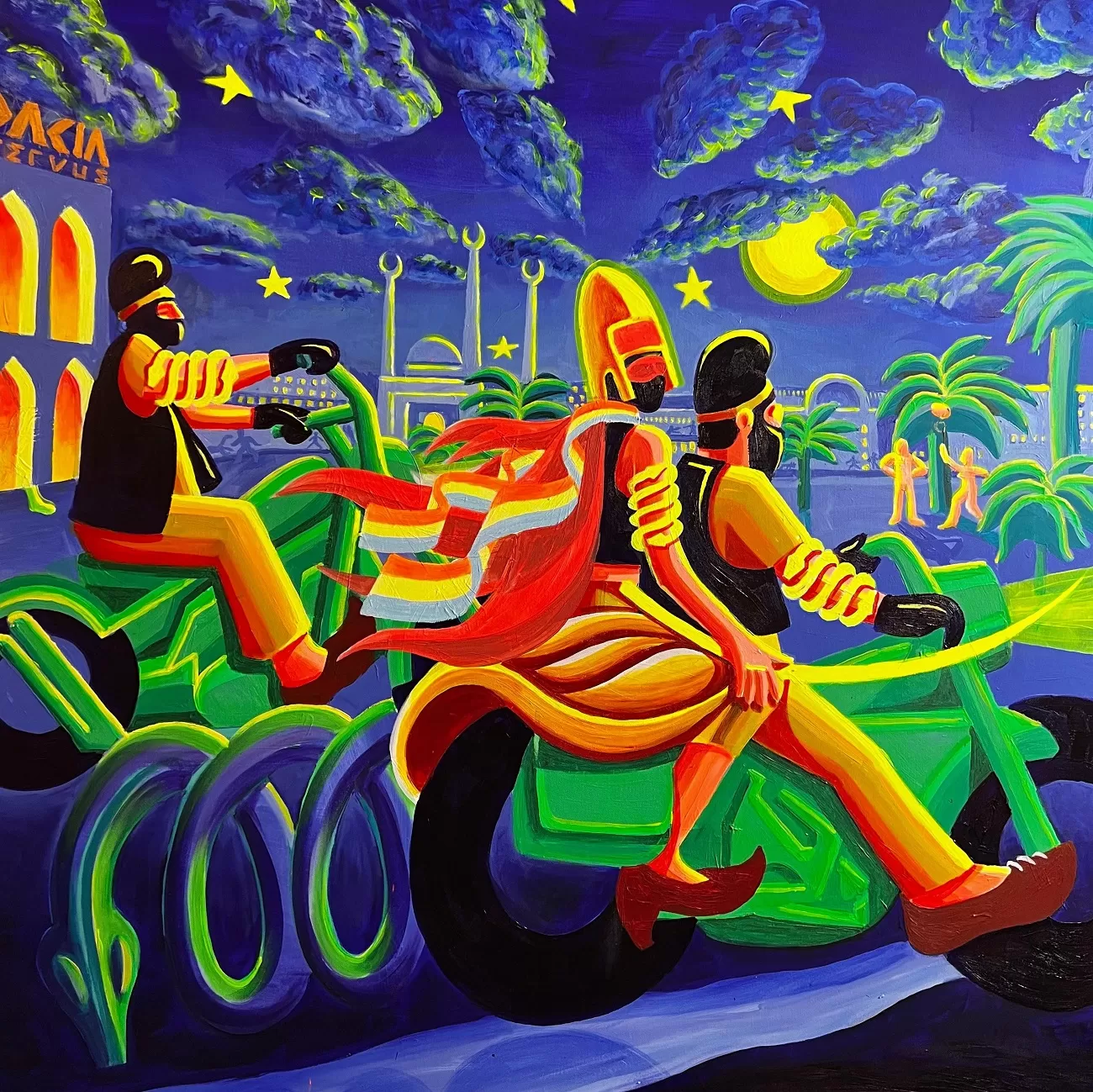 irlo fuga din a(r)ssen, acrilic pe pânză, 120 x 120cm, 2025