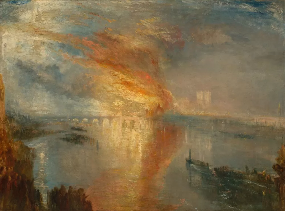 jmw turner, the burning of the houses of lords and commons, 16 october 1834, 1835, cleveland museum of art