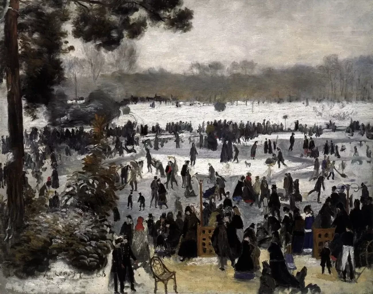 les patinerus au bois de boulogne, renoir
